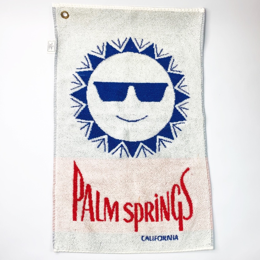 Vintage Golfbag Palm Springs California Towel